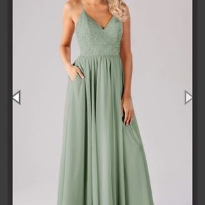 Kennedy Blue Cameron Sage bridesmaids dress